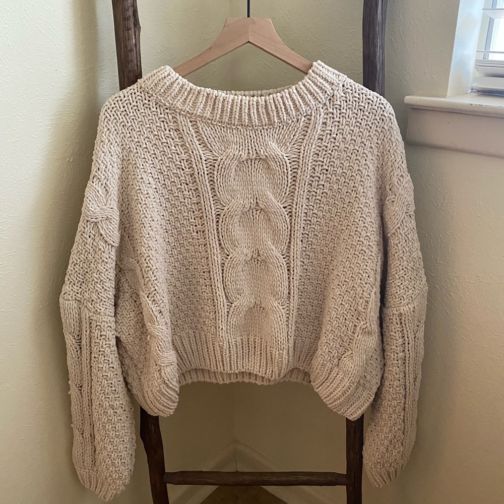 Cream Cable-knit Sweater